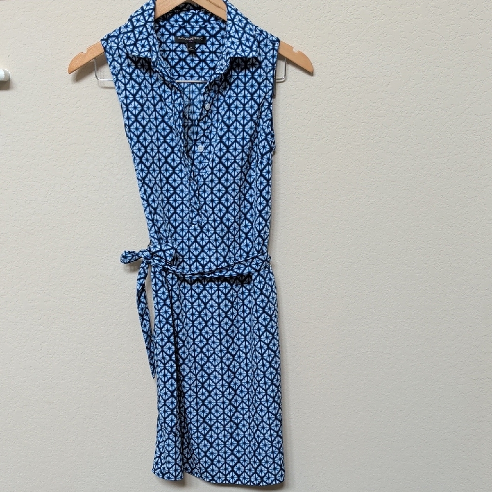 Banana Republic Blue Geometric Mini Dress